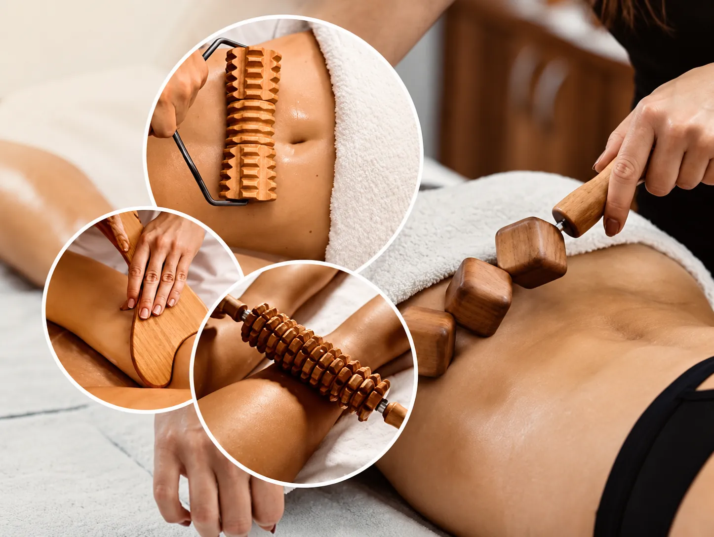 Holzelemente für die moderne Massagebehandlung